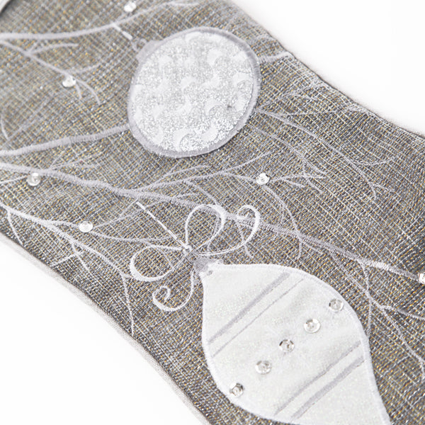 Personalised Silver Bauble Stocking - Detail