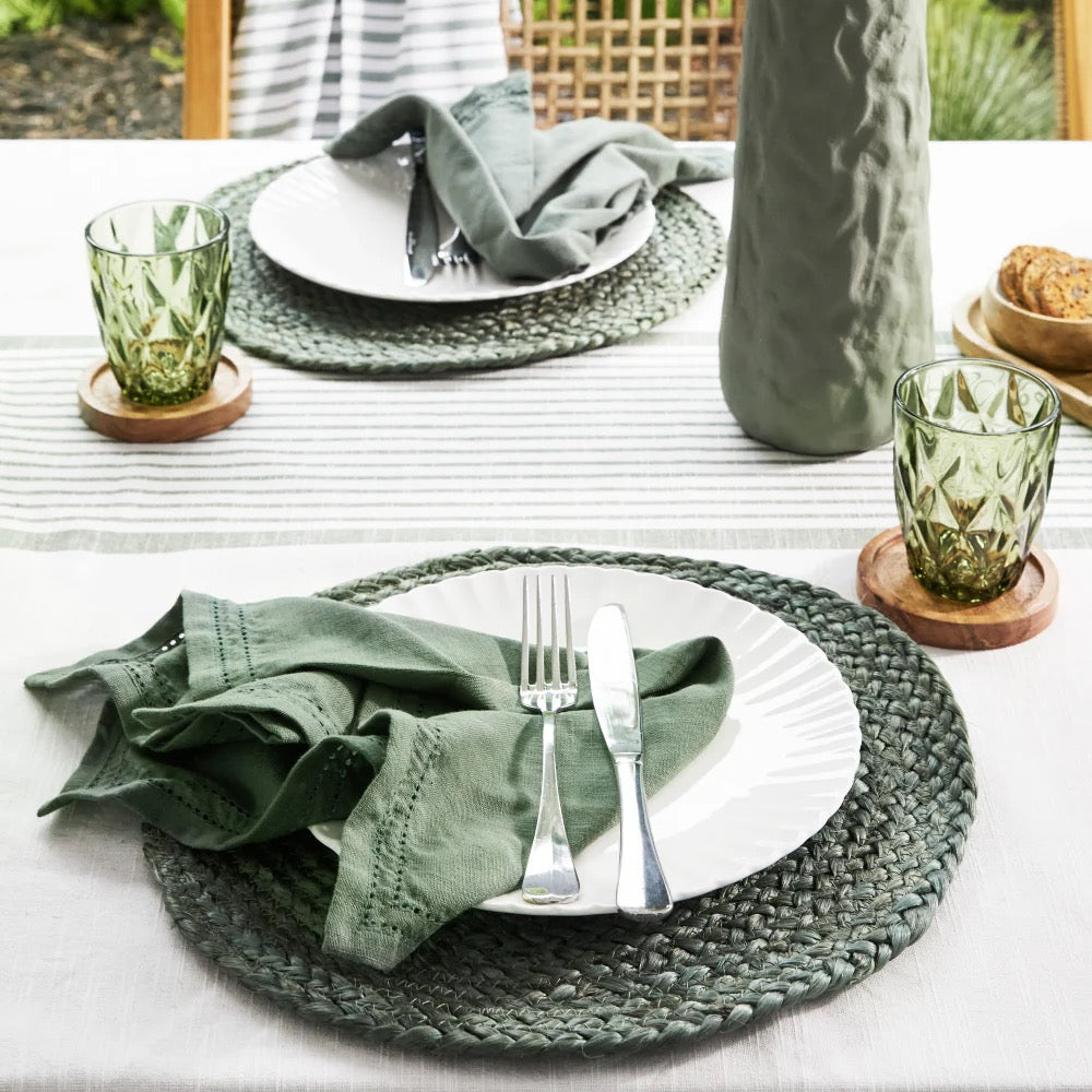 Simon Cotton Napkin 4pk 45x45cm Forest
