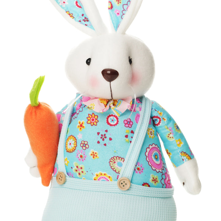 Sitting  Bright Plush Bunny Blue