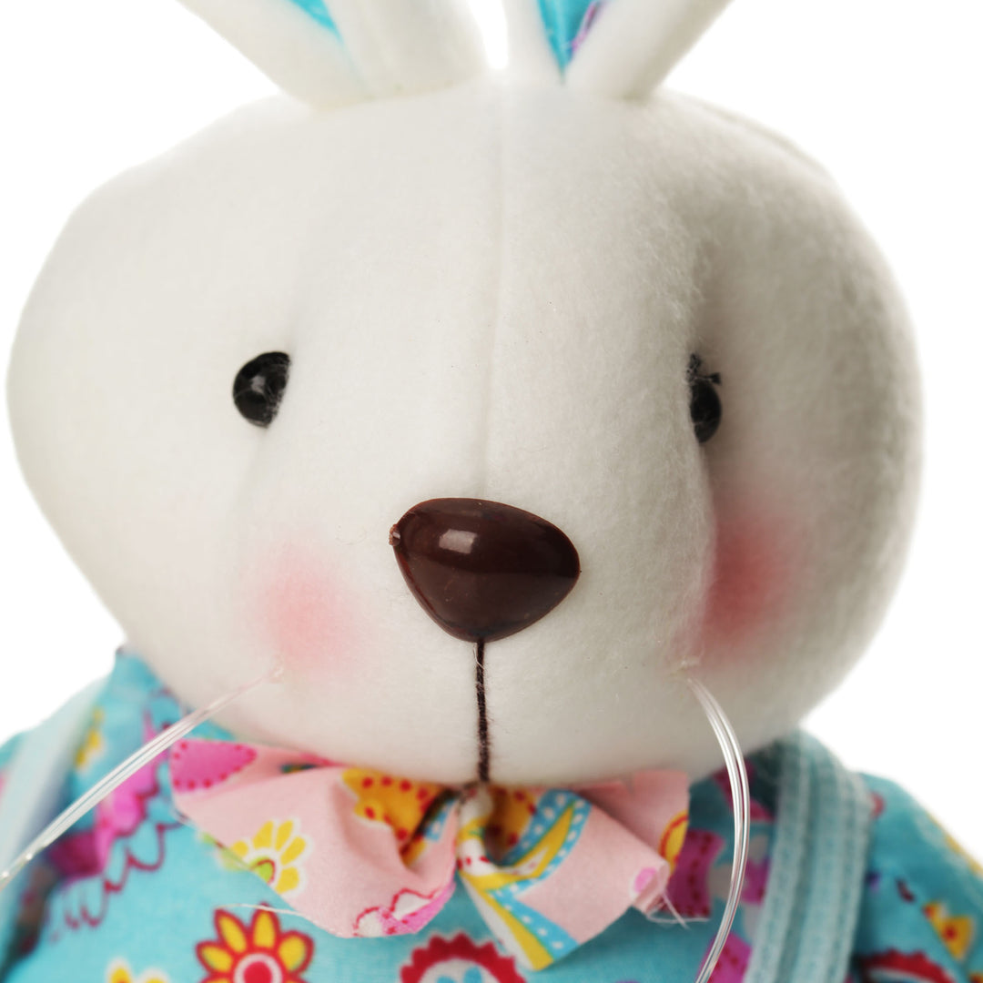 Sitting  Bright Plush Bunny Blue