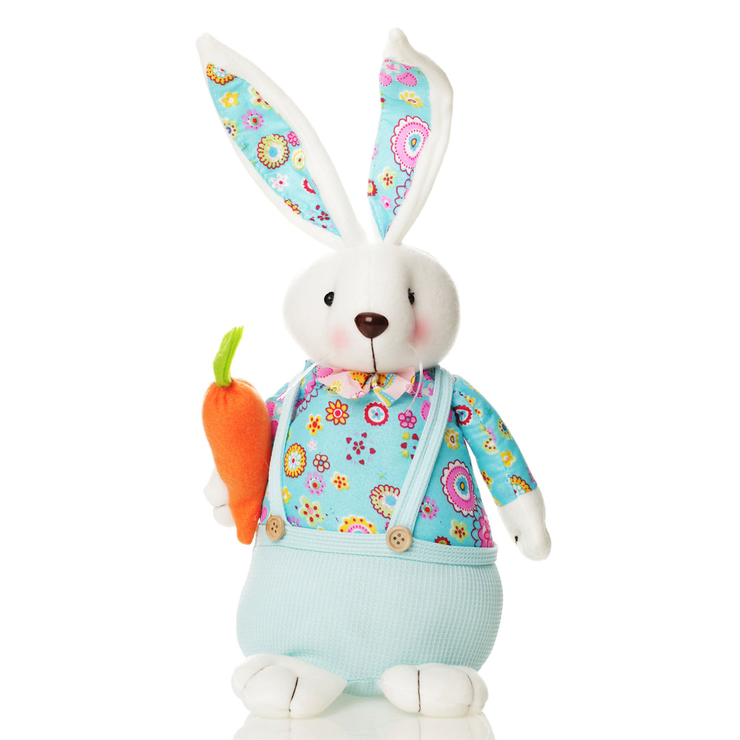 Sitting  Bright Plush Bunny Blue