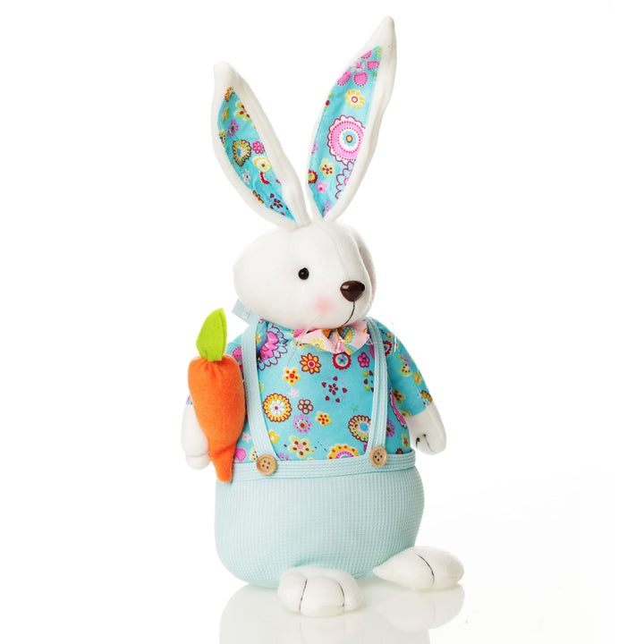 Sitting  Bright Plush Bunny Blue