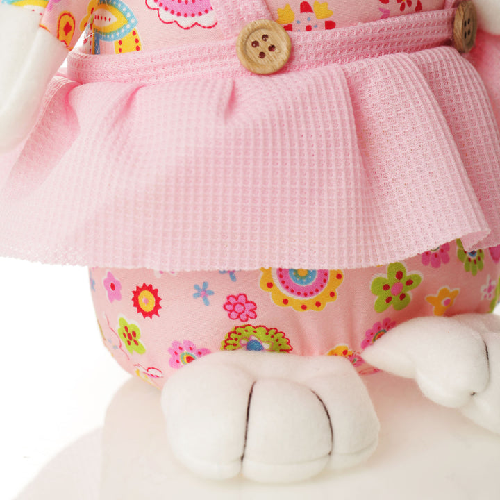 Sitting  Bright Plush Bunny Pink