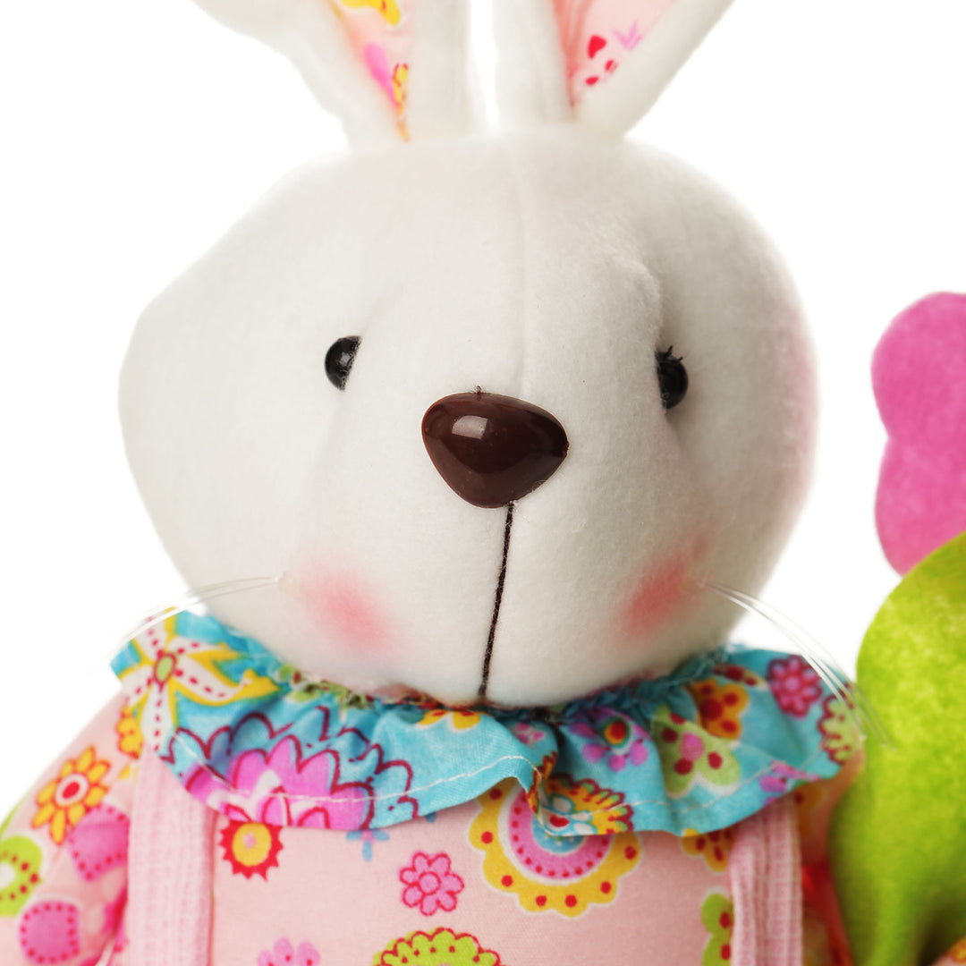 Sitting  Bright Plush Bunny Pink