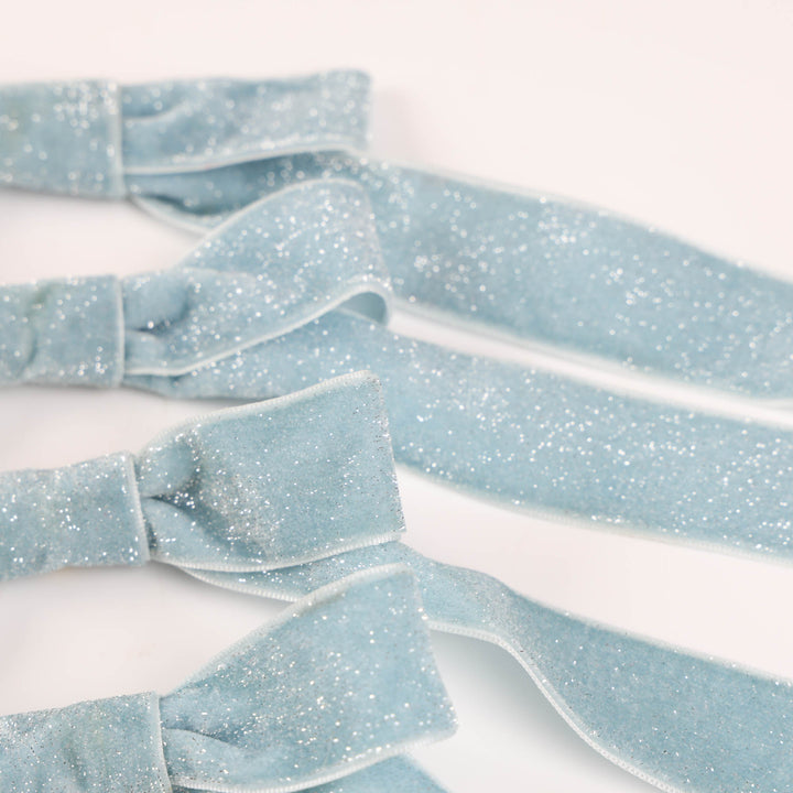 Sky Blue Bows - Pack of 4