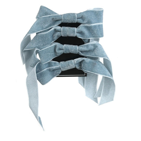 Sky Blue Bows - Pack of 4
