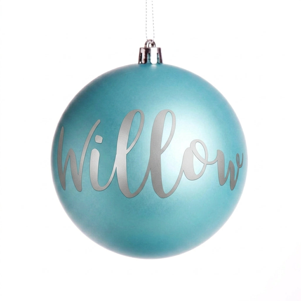 Sky Blue First Christmas Shatterproof Personalised Bauble