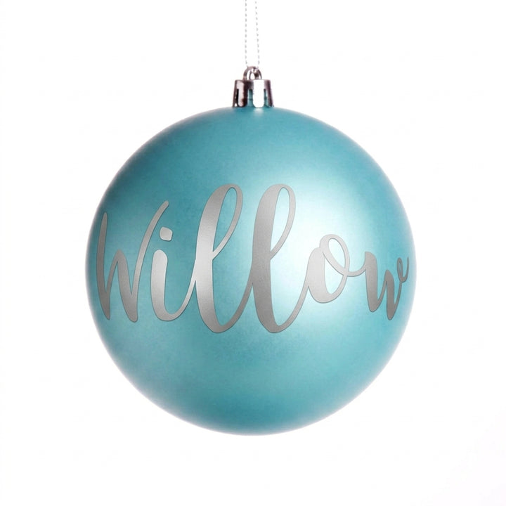 Sky Blue First Christmas Shatterproof Personalised Bauble