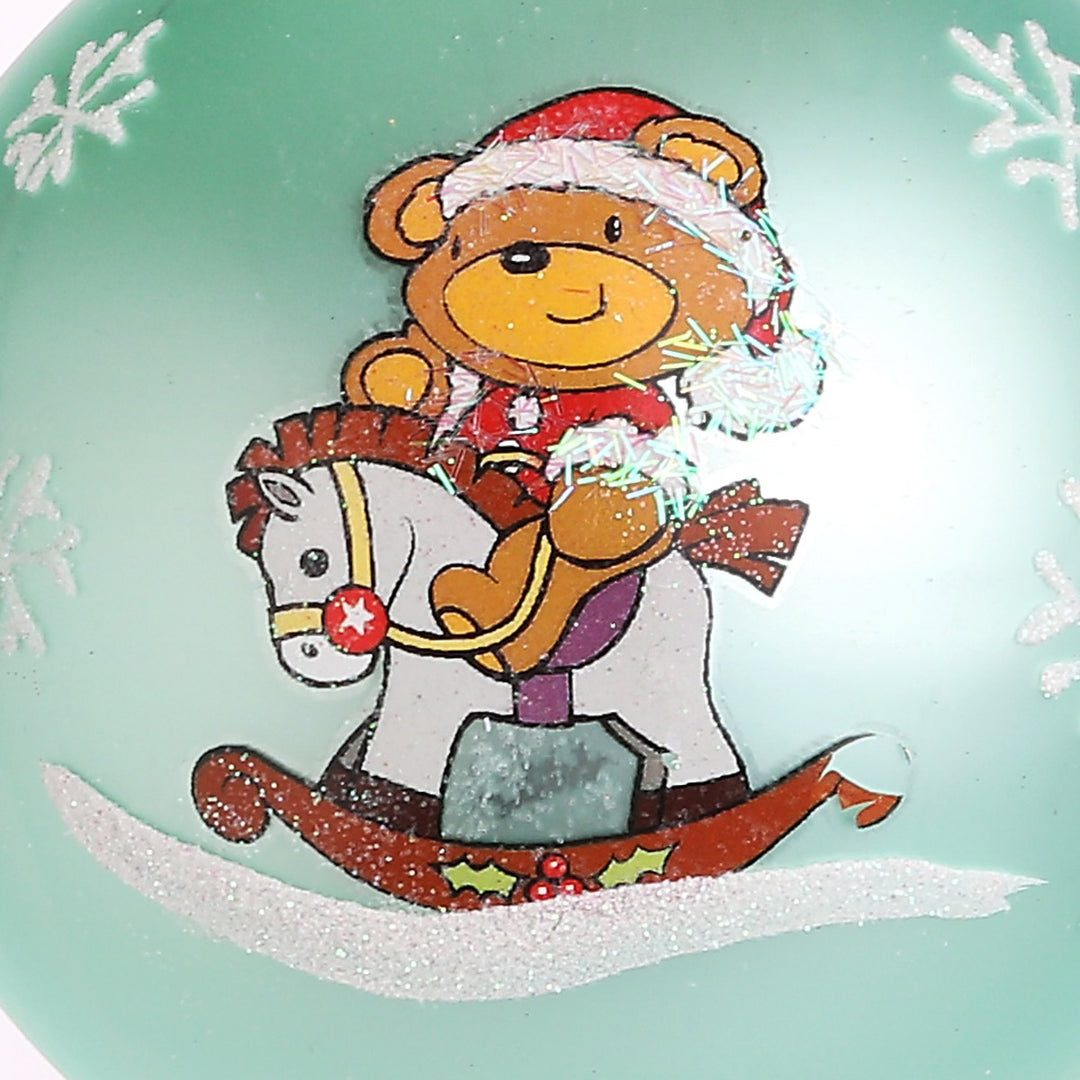 Sky Blue Rocking Horse Christmas Bauble