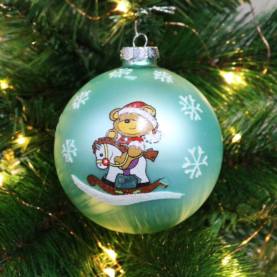 Sky Blue Rocking Horse Christmas Bauble