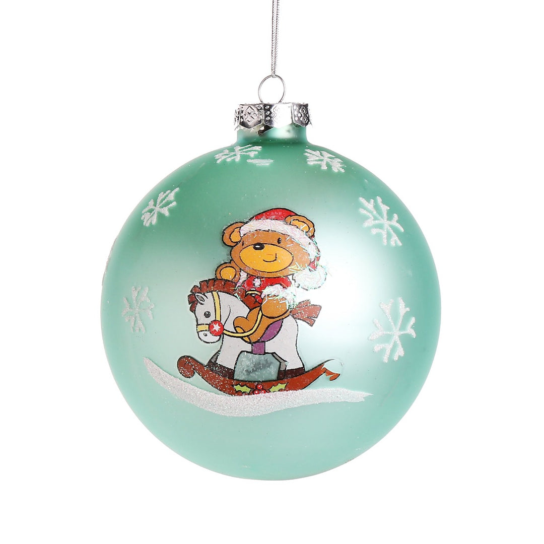 Sky Blue Rocking Horse Christmas Bauble