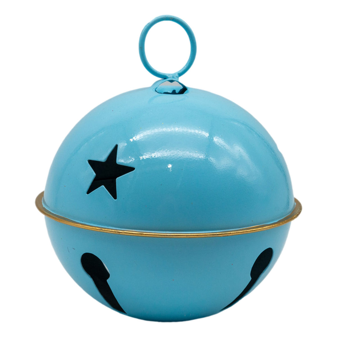 Sky Blue Star Jingle Bell Hanging Ornament -14cm