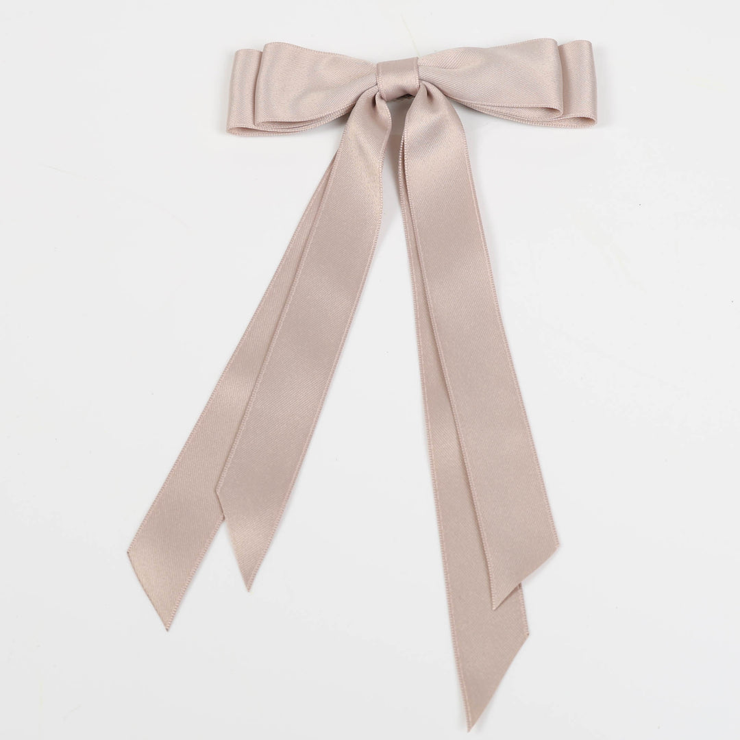 Slimline Blush Satin Christmas Bow 15cm (W) - Set of 2