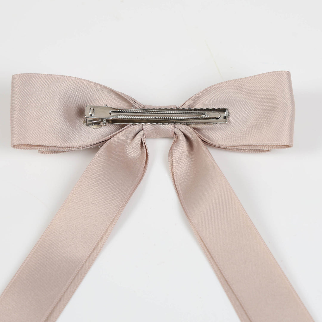Slimline Blush Satin Christmas Bow 15cm (W) - Set of 2