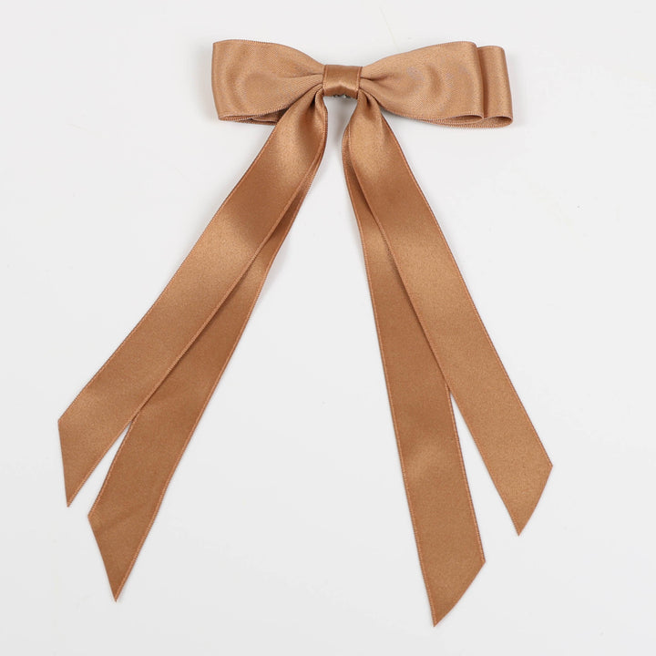 Slimline Caramel Satin Christmas Bow 15cm (W) - Set of 2
