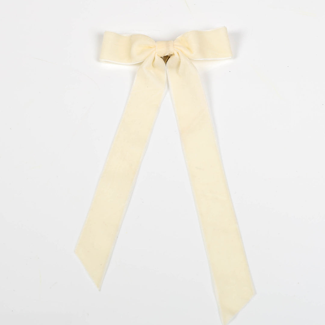 Slimline Ivory Velvet Bow - Set of 2