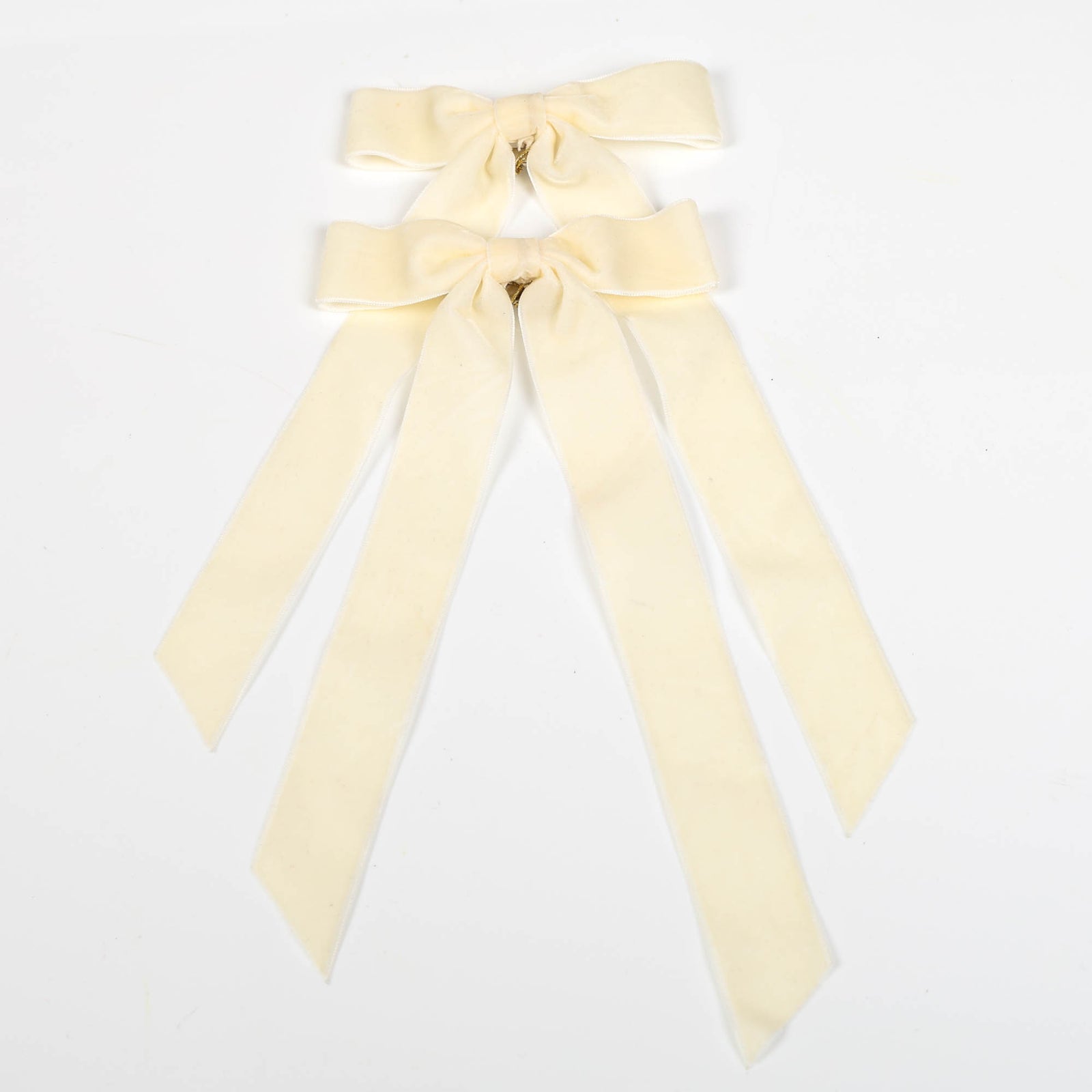 Slimline Ivory Velvet Bow - Set of 2