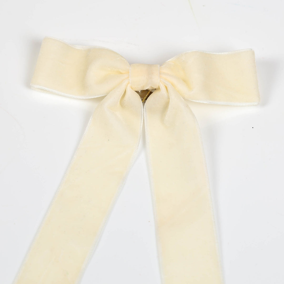 Slimline Ivory Velvet Bow - Set of 2