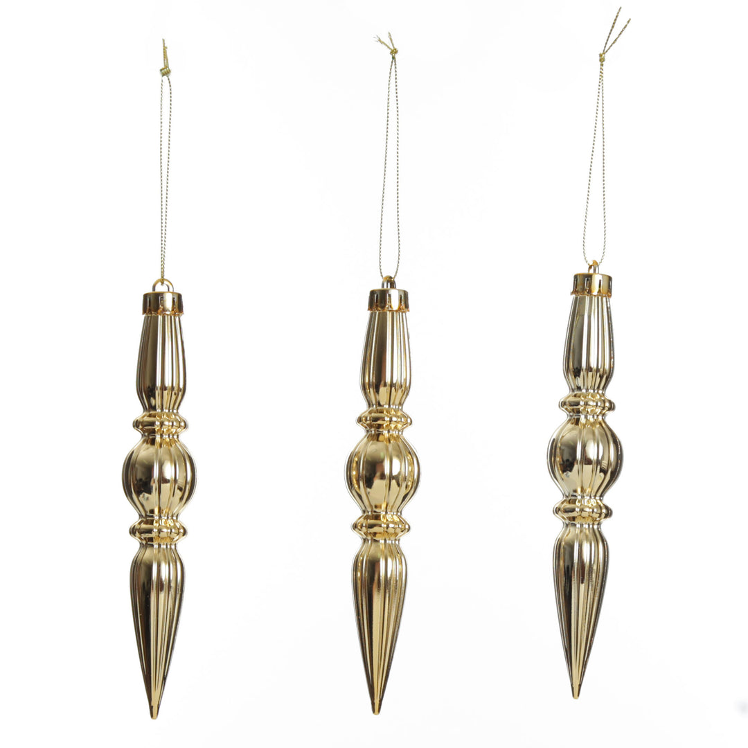Small Champagne Christmas Drop Decoration - Set of 3