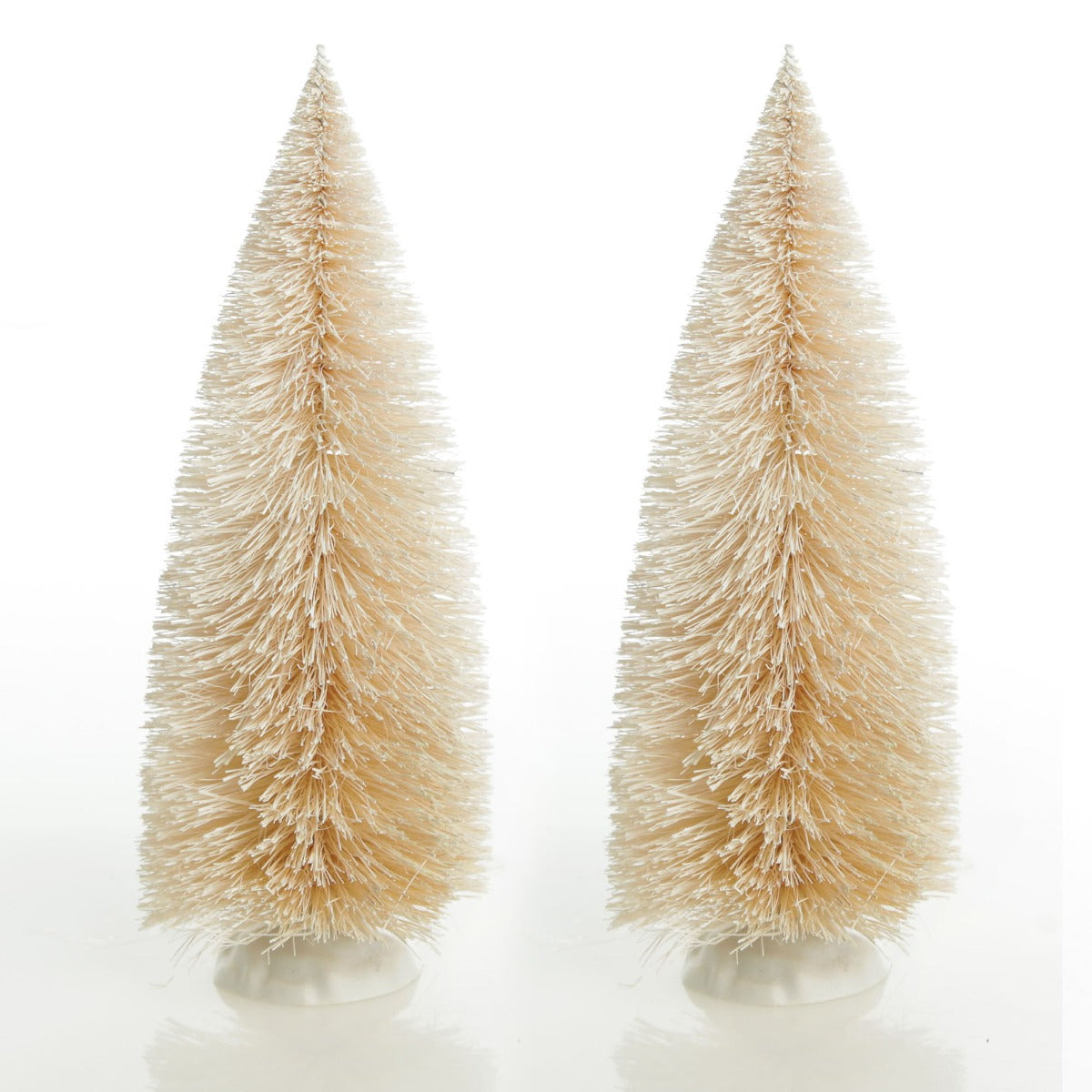 Small Ivory Bottle Brush Tree - Set of 2