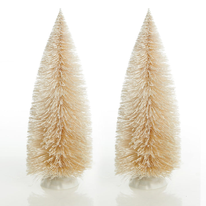 Small Ivory Bottle Brush Tree - Set of 2