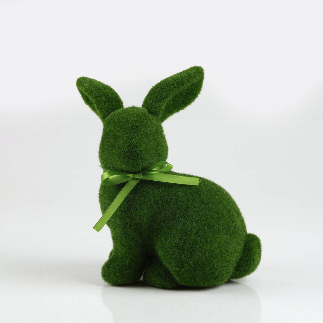 Small Sitting Flocked Bunny Easter Ornament 25cm (H)