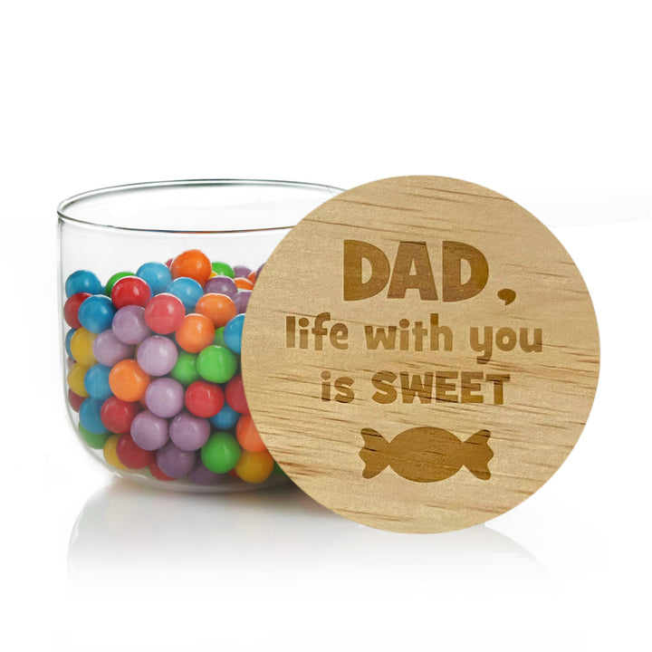 Personalised Treat Jar with Wooden Lid - Life with You is Sweet