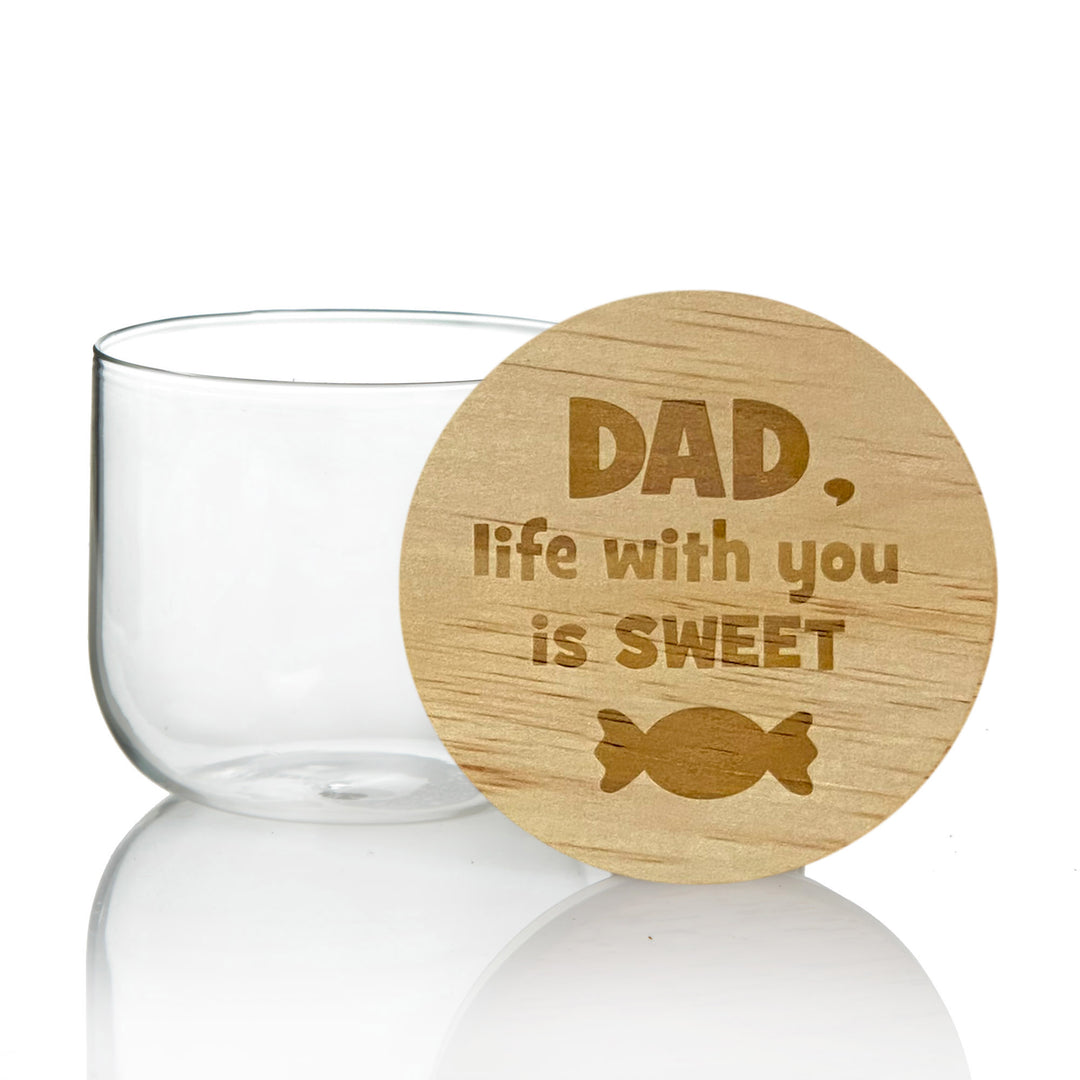 Personalised Treat Jar with Wooden Lid - Life with You is Sweet