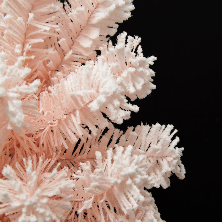 Snow Flocked Pink Fir Christmas Garland