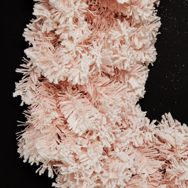 Snow Flocked Pink Fir Christmas Garland