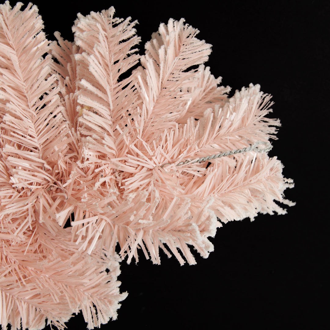 Snow Flocked Pink Fir Christmas Garland