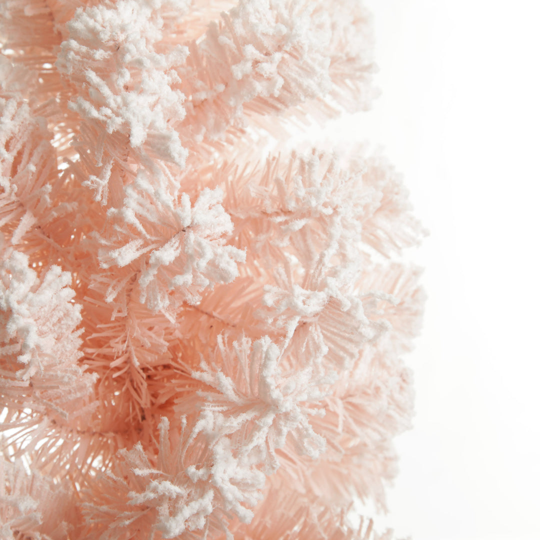Snow Flocked Pink Fir Christmas Garland