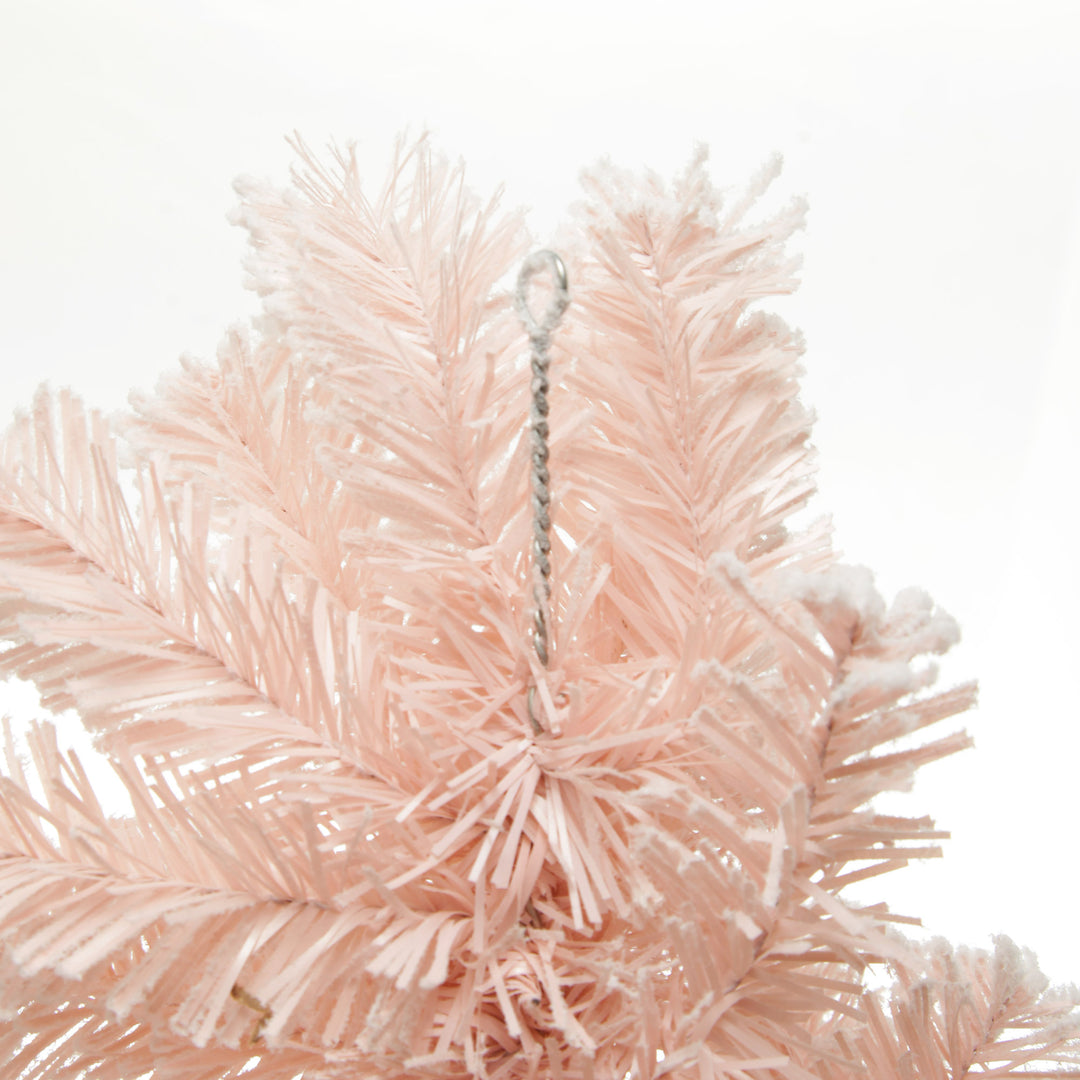 Snow Flocked Pink Fir Christmas Garland