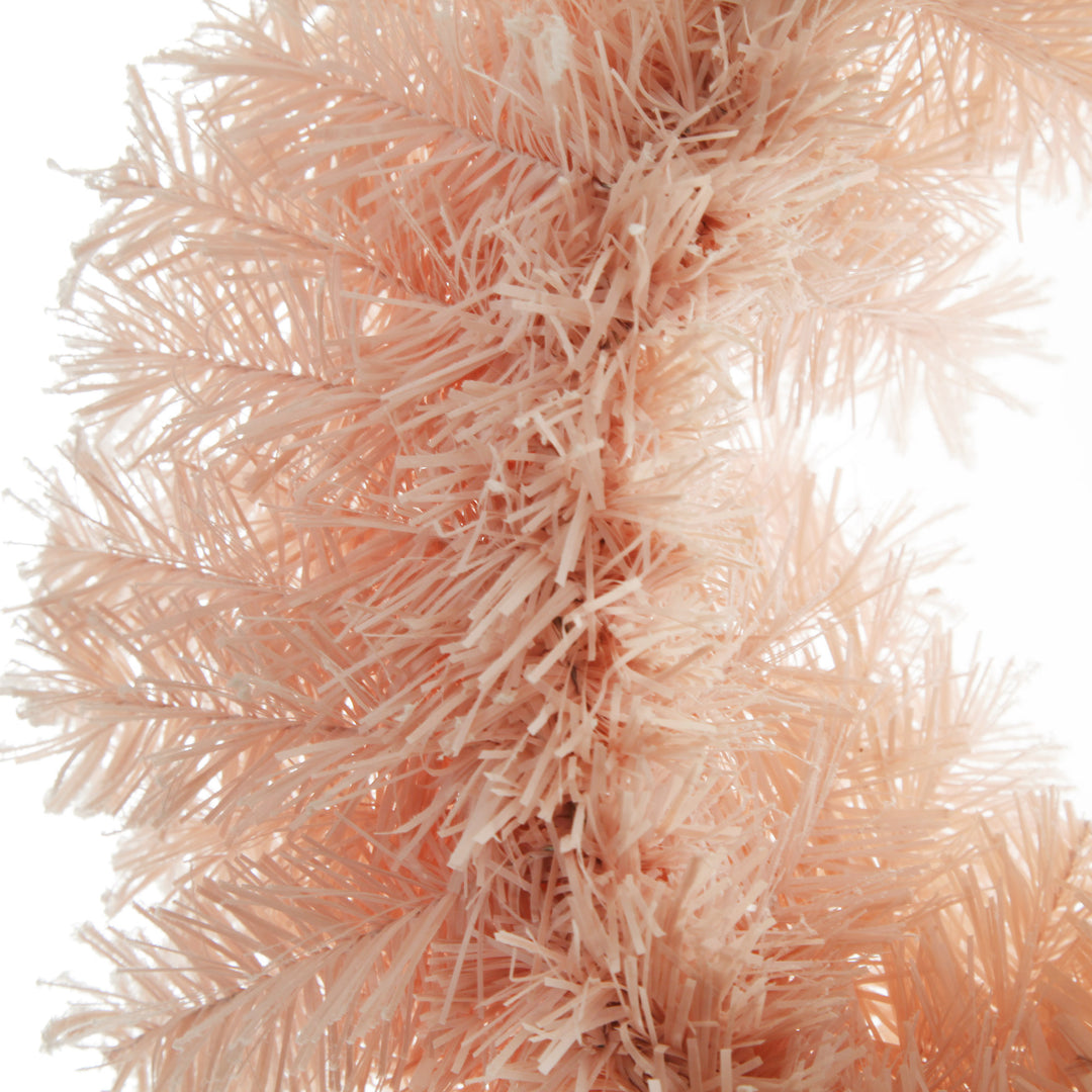 Snow Flocked Pink Fir Christmas Wreath