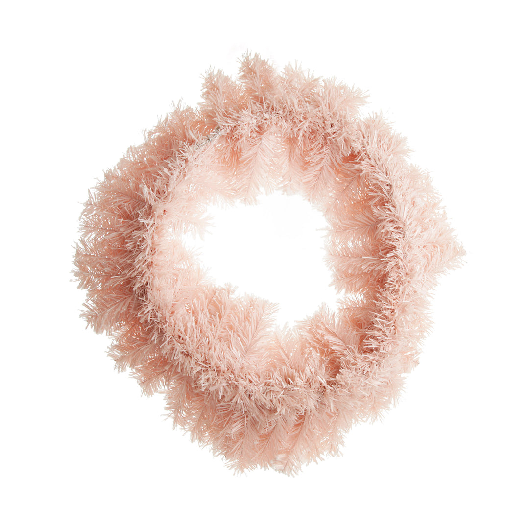 Snow Flocked Pink Fir Christmas Wreath