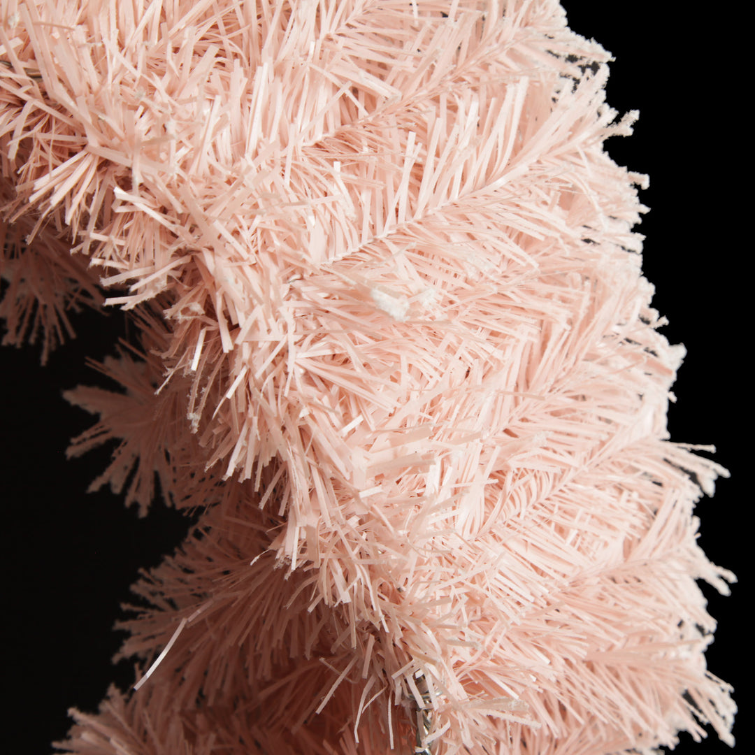 Snow Flocked Pink Fir Christmas Wreath