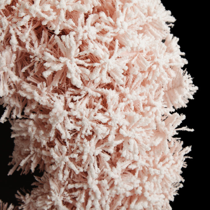 Snow Flocked Pink Fir Christmas Wreath