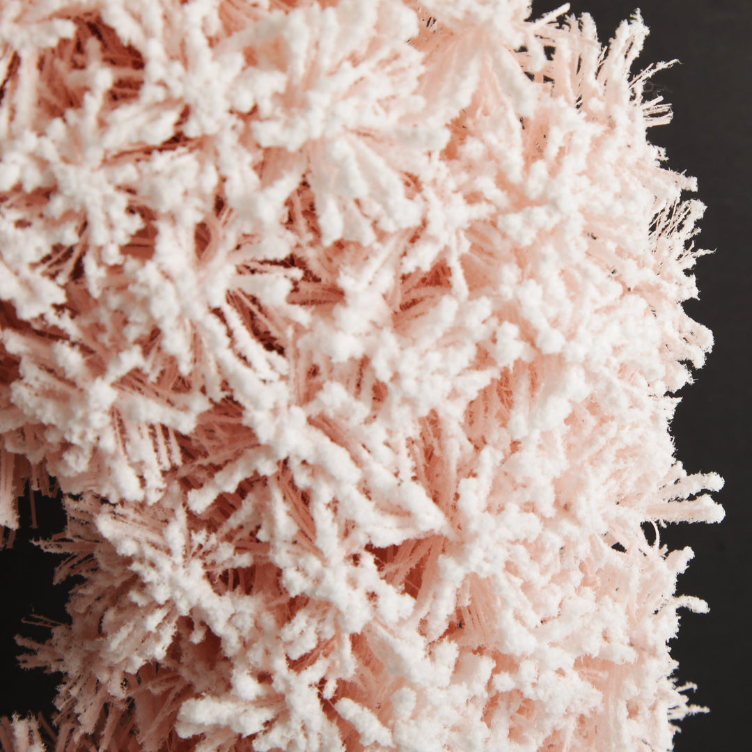 Snow Flocked Pink Fir Christmas Wreath
