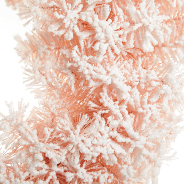 Snow Flocked Pink Fir Christmas Wreath