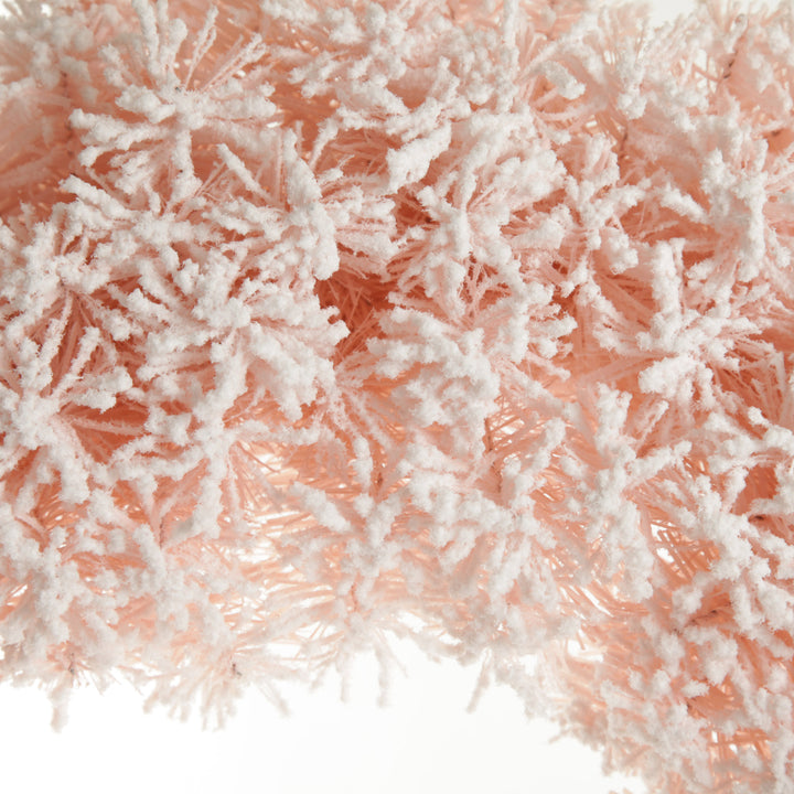 Snow Flocked Pink Fir Christmas Wreath
