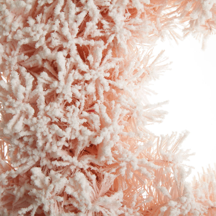 Snow Flocked Pink Fir Christmas Wreath