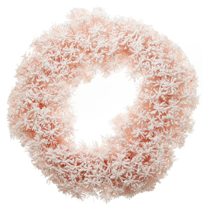 Snow Flocked Pink Fir Christmas Wreath