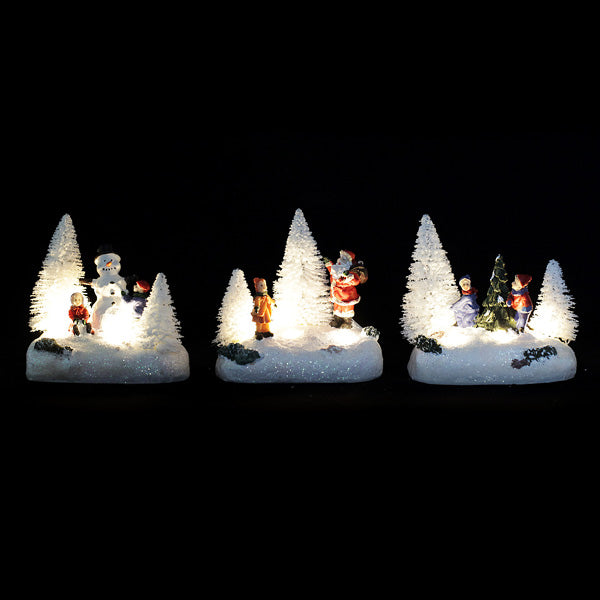 The product has been saved. Christmas Snow Scene Lightup Ornaments ON