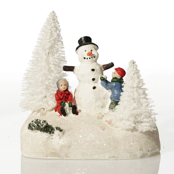 Christmas Snow Scene Lightup Ornaments - Set of 3
