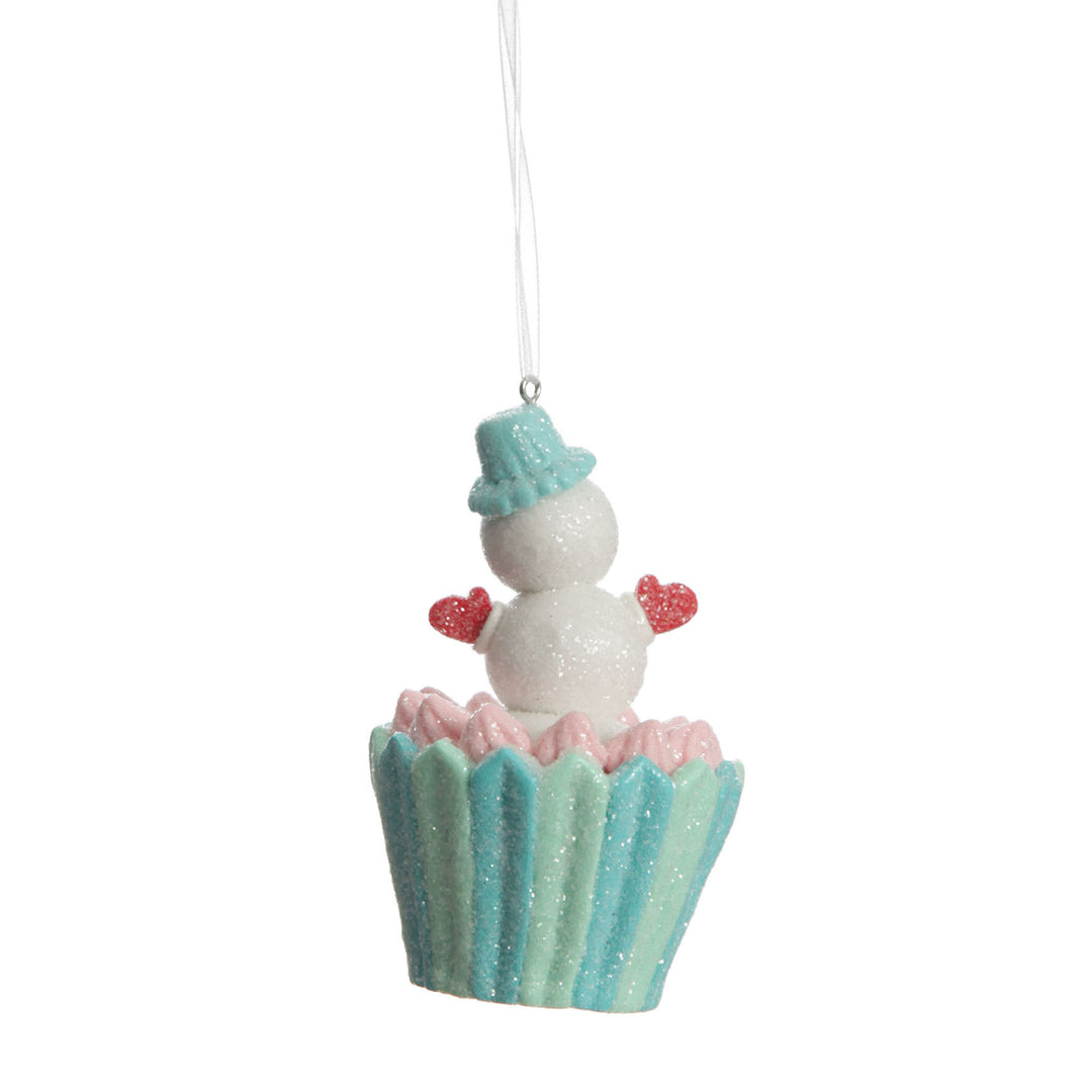 Snowman Cupcake Christmas Tree Decoration