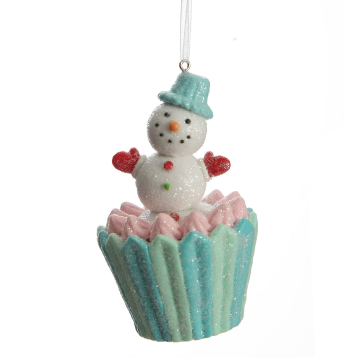 Snowman Cupcake Christmas Tree Decoration