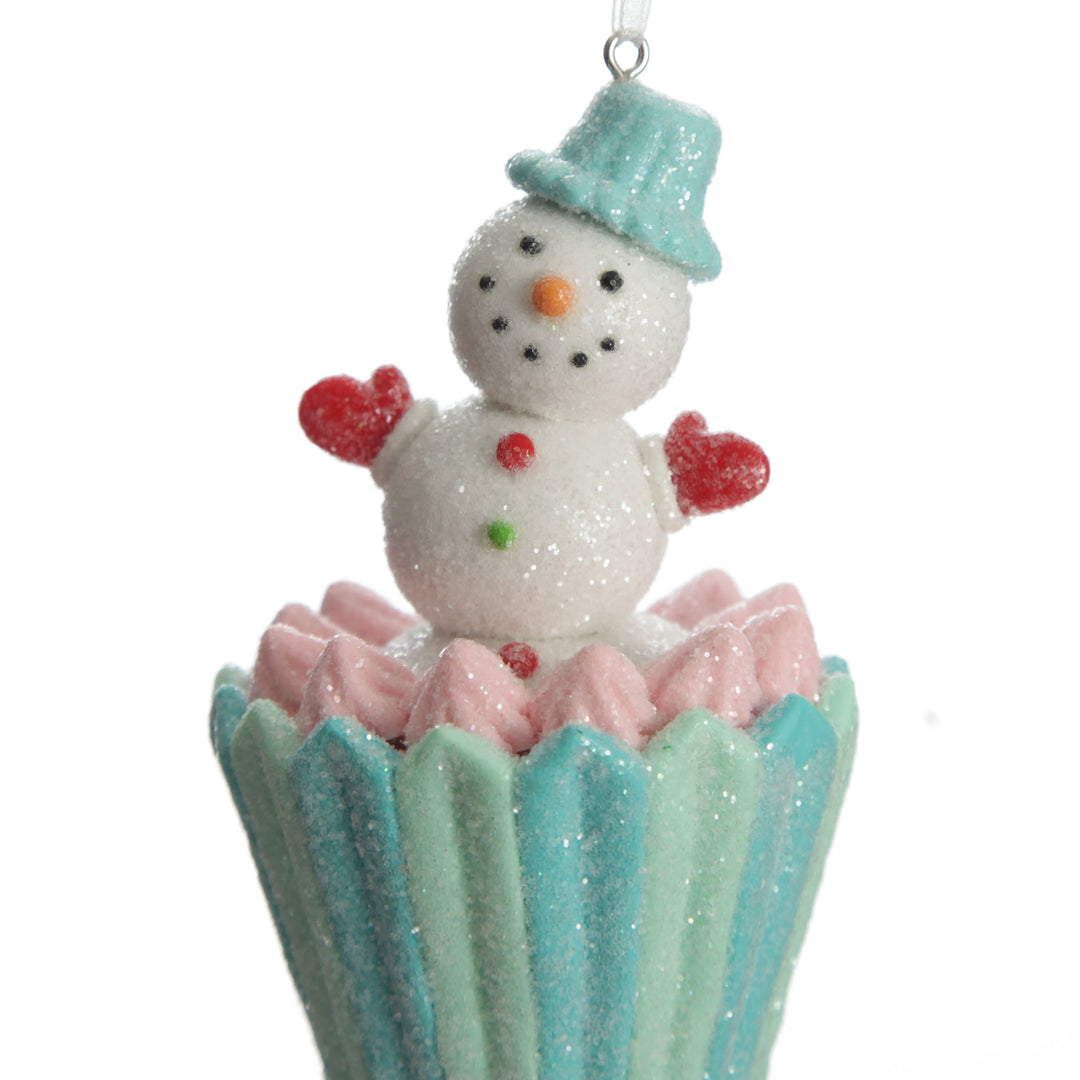 Snowman Cupcake Christmas Tree Decoration
