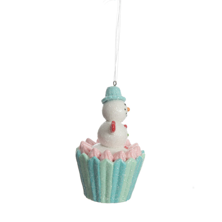 Snowman Cupcake Christmas Tree Decoration
