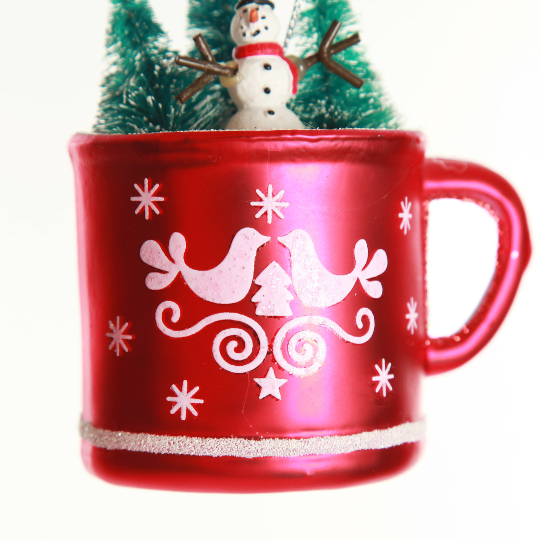Snowman in Mug Christmas Tree Decoration