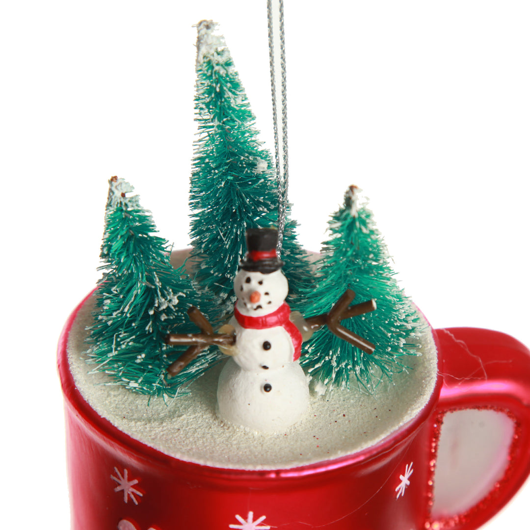 Snowman in Mug Christmas Tree Decoration